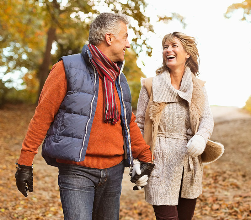 Couple walking in the park